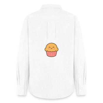 Pastel Smiling Kawaii Cupcake - Frauen Oxford Hemd - Weiß - Hinten - AI Model Female 172 light (172cm)