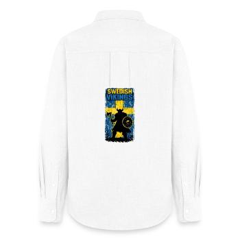 Schwedische Wikinger – Wikingerkrieger Schweden Flagge Distr - Frauen Oxford Hemd - Weiß - Hinten - AI Model Female 172 light (172cm)