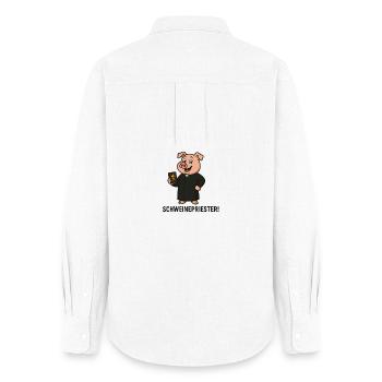 Humorvoller Schweinepriester Print - Frauen Oxford Hemd - Weiß - Hinten - AI Model Female 172 light (172cm)