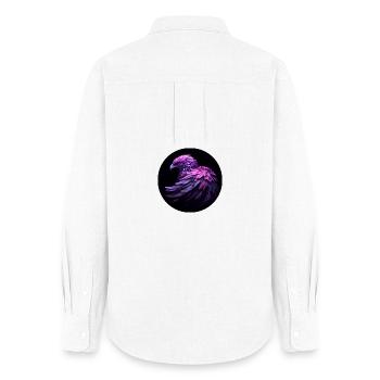 purple eagle against black background - Women's Oxford Shirt - white - Back - AI Model Female 172 light (172cm)