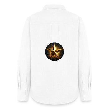 Stern funkeln gold Galaxie - Frauen Oxford Hemd - Weiß - Hinten - AI Model Female 172 light (172cm)