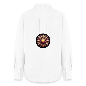 Golden and Colorful Sun Rays Polygon - Women's Oxford Shirt - white - Back - AI Model Female 172 light (172cm)