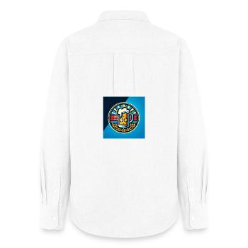 Bier Logo 3 - Frauen Oxford Hemd - Weiß - Hinten - AI Model Female 172 light (172cm)