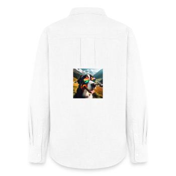 Bernese mountain dog - Women's Oxford Shirt - white - Back - AI Model Female 172 light (172cm)