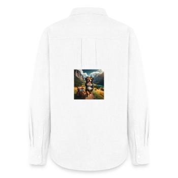 Bernese mountain dog - Women's Oxford Shirt - white - Back - AI Model Female 172 light (172cm)