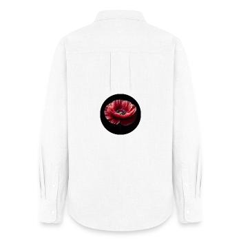 Poppy photoréaliste - Chemise Oxford Femme - blanc - Dos - AI Model Female 172 light (172cm)