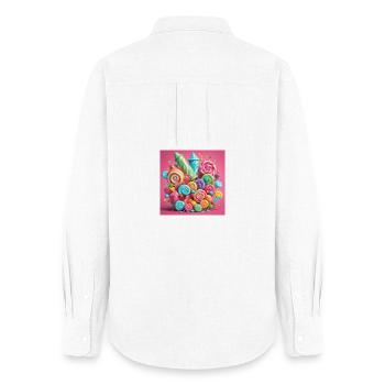 Bunte Bonbons - Frauen Oxford Hemd - Weiß - Hinten - AI Model Female 172 light (172cm)