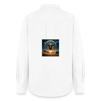 TAURUS \ Tiet Circle Sign - Women's Oxford Shirt - white - Back - AI Model Female 172 light (172cm)