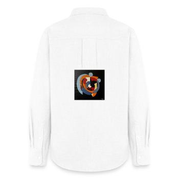 Artistic interaction in the play of colours - Women's Oxford Shirt - white - Back - AI Model Female 172 light (172cm)