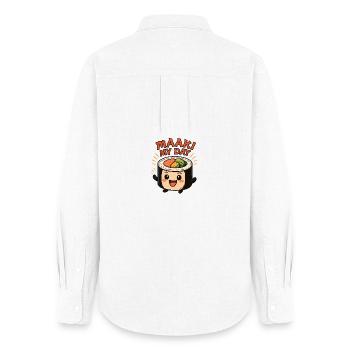 Maaki My Day – Funny Sushi Maki Shirt in Manga - Women's Oxford Shirt - white - Back - AI Model Female 172 light (172cm)