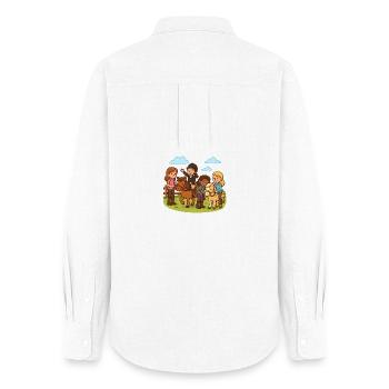 Poney club fillettes et poneys mignons - Chemise Oxford Femme - blanc - Dos - AI Model Female 172 light (172cm)