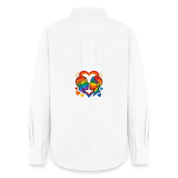 Pride Kiss - Love Knows No Gender - Women's Oxford Shirt - white - Back - AI Model Female 172 light (172cm)