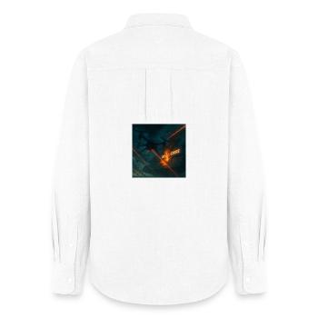 Image d’attaque futuriste de la base aérienne - Chemise Oxford Femme - blanc - Dos - AI Model Female 172 light (172cm)