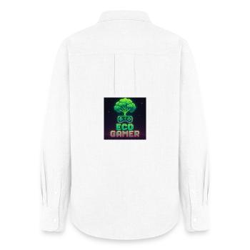 EcoGracz Gaming Pixel Art Design - Frauen Oxford Hemd - Weiß - Hinten - AI Model Female 172 light (172cm)