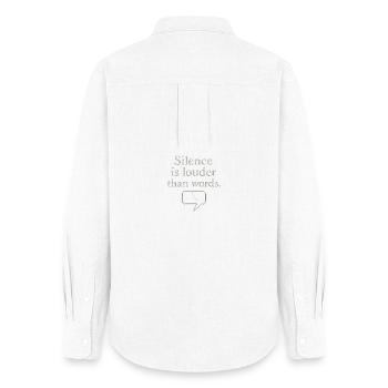 Stylish quote with speech bubble graphic - Women's Oxford Shirt - white - Back - AI Model Female 172 light (172cm)