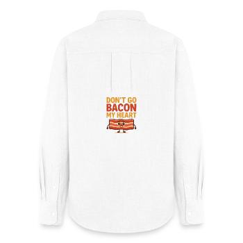 Bacon Heart Graffiti Design - Women's Oxford Shirt - white - Back - AI Model Female 172 light (172cm)