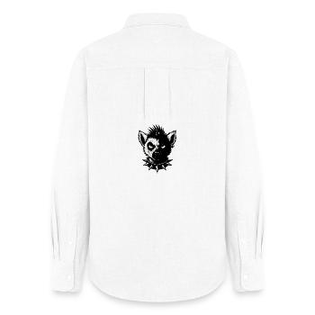 Punk-Lémurien - Chemise Oxford Femme - blanc - Dos - AI Model Female 172 light (172cm)