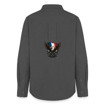 French Eagle with Flag - Women's Oxford Shirt - anthracite - Back - AI Model Female 172 light (172cm)