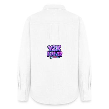 Y2K Forever Neon Design - Chemise Oxford Femme - blanc - Dos - AI Model Female 172 light (172cm)