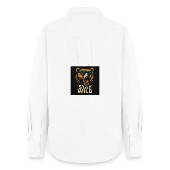 stay wild - Women's Oxford Shirt - white - Back - AI Model Female 172 light (172cm)