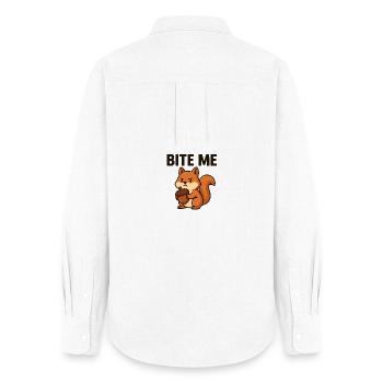 Artsy Squirrel with Bold Message - Frauen Oxford Hemd - Weiß - Hinten - AI Model Female 172 light (172cm)