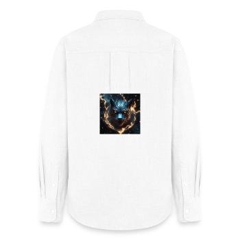 Mystic Tiger in Electric Power - Women's Oxford Shirt - white - Back - AI Model Female 172 light (172cm)