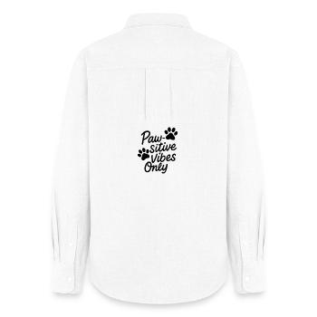 Paw sitive - Women's Oxford Shirt - white - Back - AI Model Female 172 light (172cm)