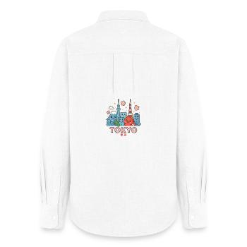 Kawaii Tokyo Skyline - Chemise Oxford Femme - blanc - Dos - AI Model Female 172 light (172cm)