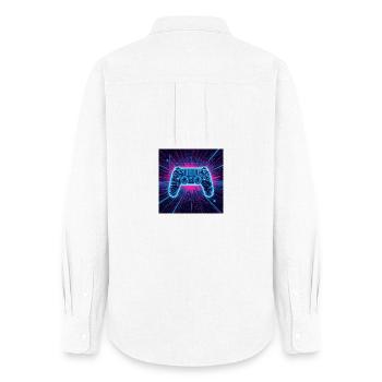 Neon Gaming Universe - Frauen Oxford Hemd - Weiß - Hinten - AI Model Female 172 light (172cm)