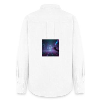 Cyberpunk Baum zeichnen - Frauen Oxford Hemd - Weiß - Hinten - AI Model Female 172 light (172cm)