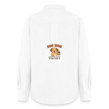 Hunde-Mutti Kaffeechaos - Frauen Oxford Hemd - Weiß - Hinten - AI Model Female 172 light (172cm)