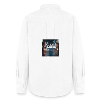 Noir Plus Néon Conception de la Nuit - Chemise Oxford Femme - blanc - Dos - AI Model Female 172 light (172cm)