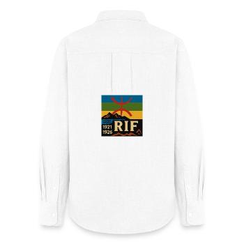 Erbesymbol des Rif - Frauen Oxford Hemd - Weiß - Hinten - AI Model Female 172 light (172cm)