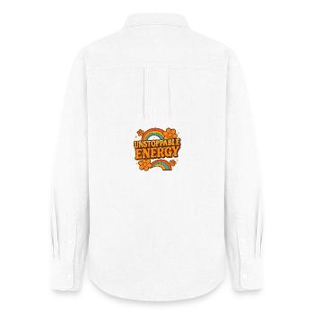 Unstoppable Energy Retro Rainbow - Women's Oxford Shirt - white - Back - AI Model Female 172 light (172cm)