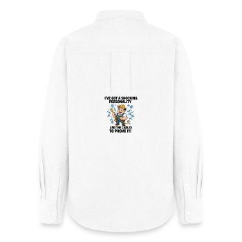 Shocking Personality Electrician - Women's Oxford Shirt - white - Back - AI Model Female 172 light (172cm)