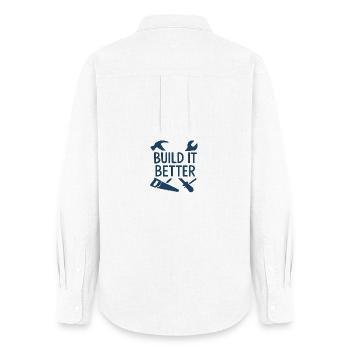 Build It Better Artisan Motif - Women's Oxford Shirt - white - Back - AI Model Female 172 light (172cm)