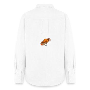 Coq médiéval – Créature stylisée - Chemise Oxford Femme - blanc - Dos - AI Model Female 172 light (172cm)
