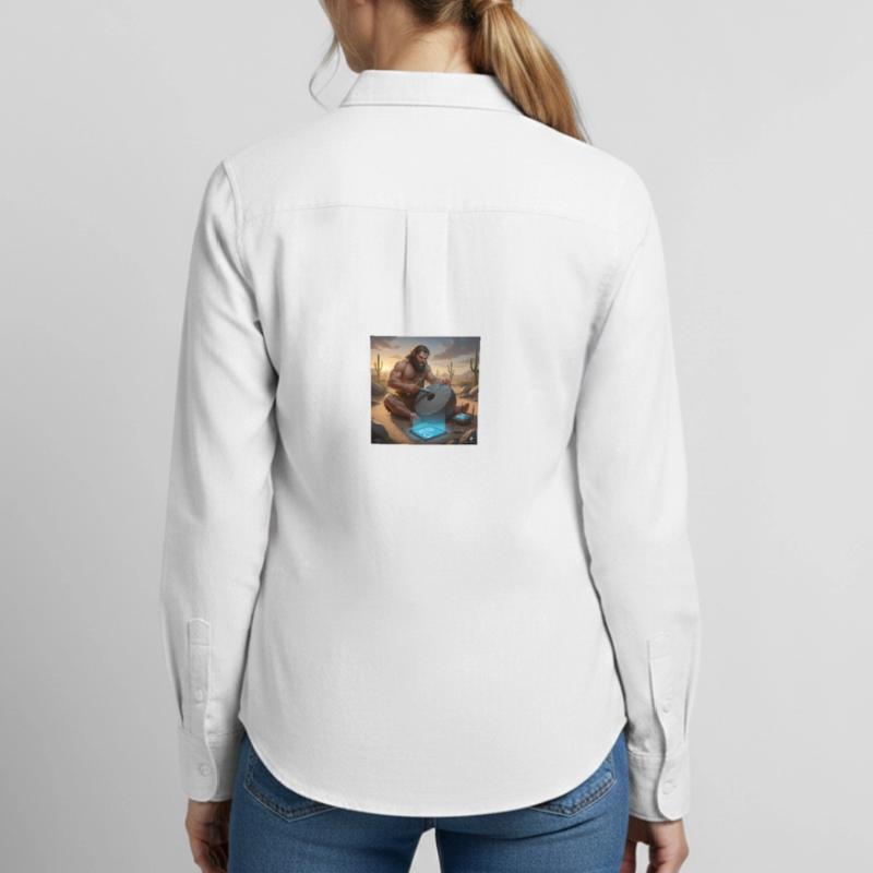 Caveman Tech Support - The First Tutorial Women's Oxford Shirt