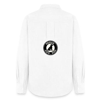 Proud Dog Dad - Women's Oxford Shirt - white - Back - AI Model Female 172 light (172cm)