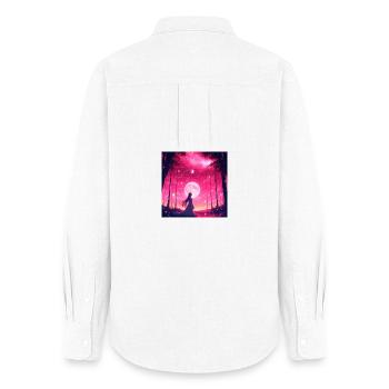 Forêt de rêves au clair de lune - Chemise Oxford Femme - blanc - Dos - AI Model Female 172 light (172cm)