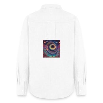 Cosmic Eye Vortex - Women's Oxford Shirt - white - Back - AI Model Female 172 light (172cm)