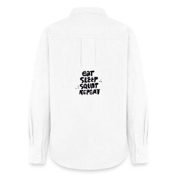 Eat Sleep Squat Repeat - Women's Oxford Shirt - white - Back - AI Model Female 172 light (172cm)