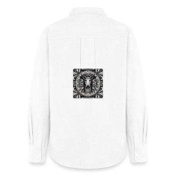 Windhund Mandala - Frauen Oxford Hemd - Weiß - Hinten - AI Model Female 172 light (172cm)