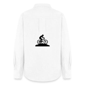 Bergabenteuer Mountainbike Silhouette - Frauen Oxford Hemd - Weiß - Hinten - AI Model Female 172 light (172cm)