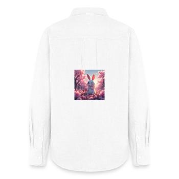 lapin de pâques - Chemise Oxford Femme - blanc - Dos - AI Model Female 172 light (172cm)