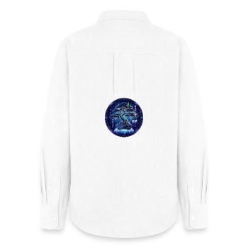Cyber Zen Glitch Bonsai Futuristic Japan Aesthetic - Women's Oxford Shirt - white - Back - AI Model Female 172 light (172cm)