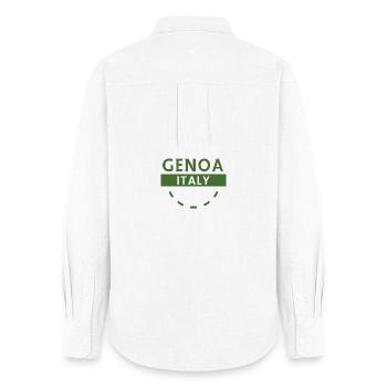 Gênes Italie Emblème Insigne - Chemise Oxford Femme - blanc - Dos - AI Model Female 172 light (172cm)