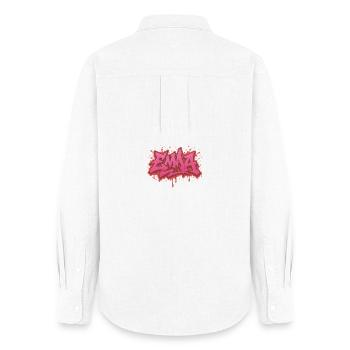 Graffiti EMMA cadeau idéal imprim - Chemise Oxford Femme - blanc - Dos - AI Model Female 172 light (172cm)