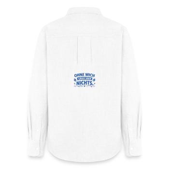 Rien ne marche ici sans moi. - Chemise Oxford Femme - blanc - Dos - AI Model Female 172 light (172cm)