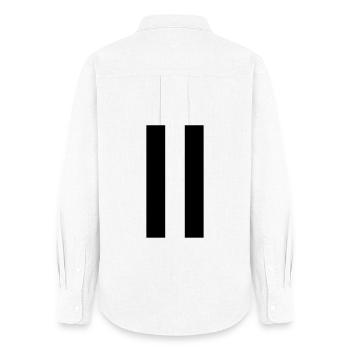 Pause symbole signe cadeau - Chemise Oxford Femme - blanc - Dos - AI Model Female 172 light (172cm)